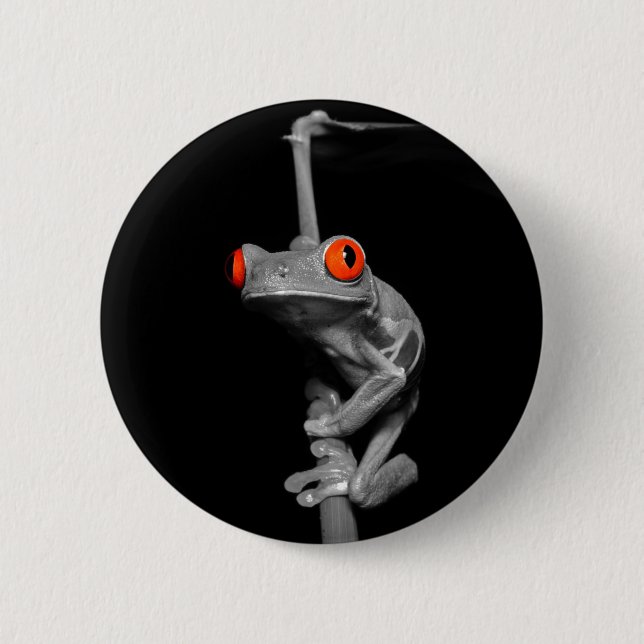 Red Eyed Tree Frog 6 Cm Round Badge (Front)