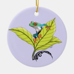 Red Eyed Tree Frog Ceramic Ornament