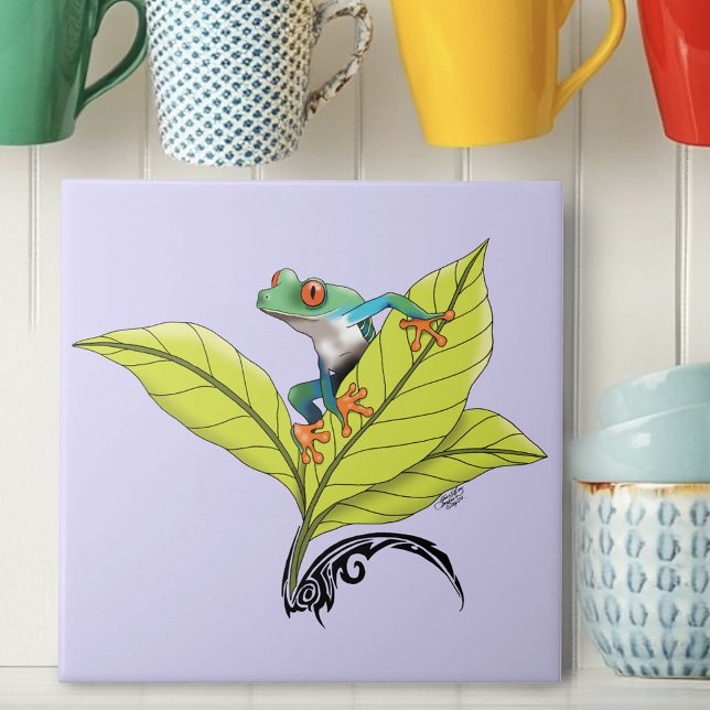 Red Eyed Tree Frog Ceramic Tile (Creator Uploaded)