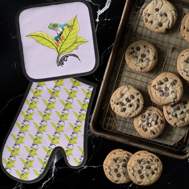 Red Eyed Tree Frog Oven Mitt & Pot Holder Set (Creator Uploaded)