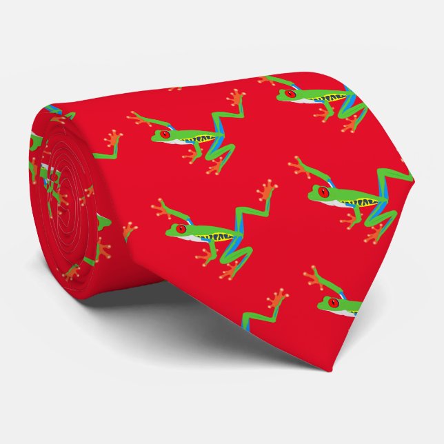Red eyed tree frog tie (Rolled)
