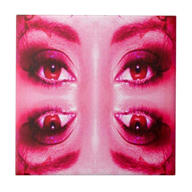 Red Eyes Ceramic Tile (Front)