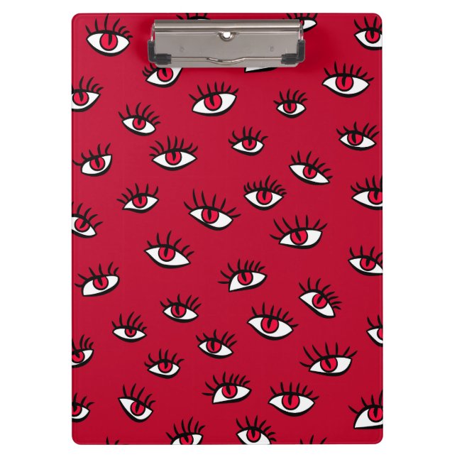 Red Eyes Pattern - Horror Gothic Aesthetic Clipboard (Front)