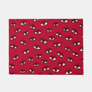 Red Eyes Pattern - Horror Gothic Aesthetic Doormat
