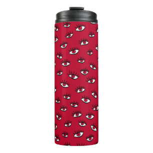Red Eyes Pattern - Horror Gothic Aesthetic Thermal Tumbler