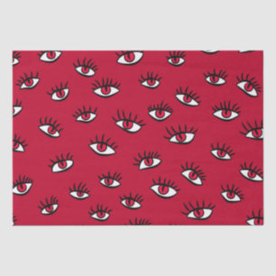 Red Eyes Pattern - Horror Gothic Aesthetic Tissue Paper
