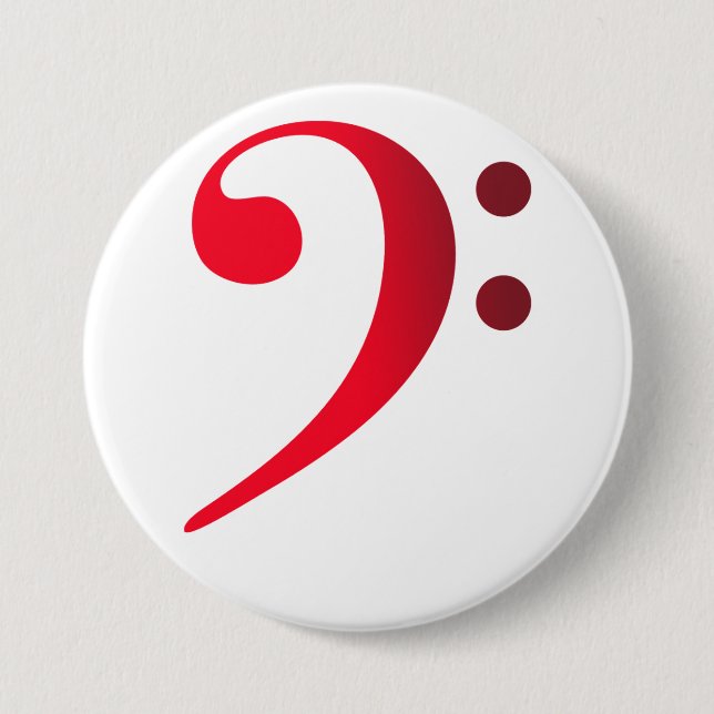Red F Clef Pin (Button) (Front)