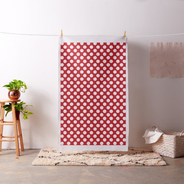 Red Fabric with Large White Polka Dots (In Situ)