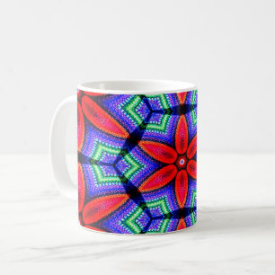 Red Fabrics Flowers Pattern Coffee Mug