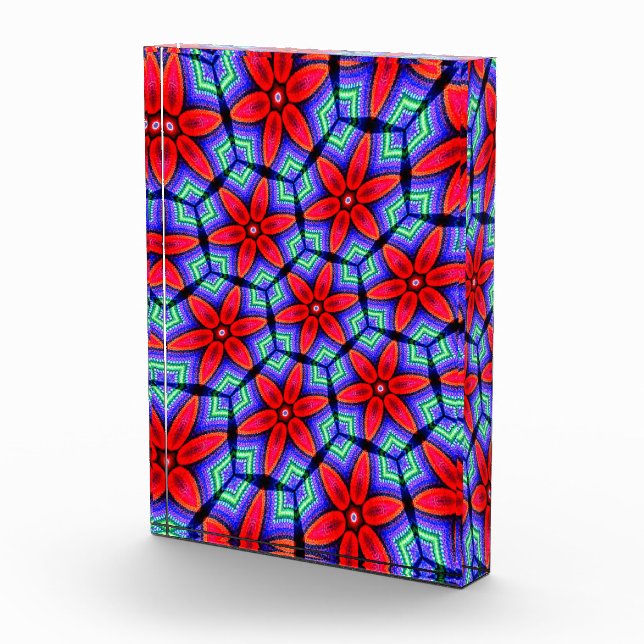 Red Fabrics Flowers Pattern Photo Block (Right)