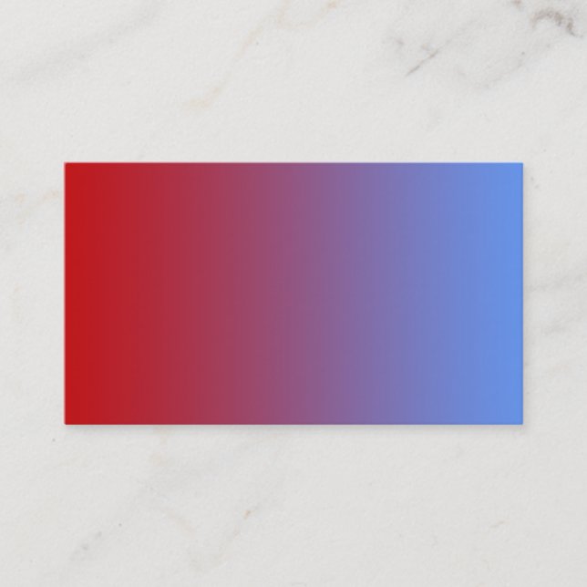 Red fading to Blue Colours, simple design. Business Card (Front)