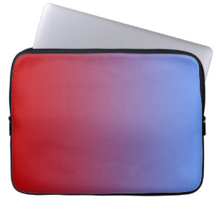Red fading to Blue Colours, simple design. Laptop Sleeve