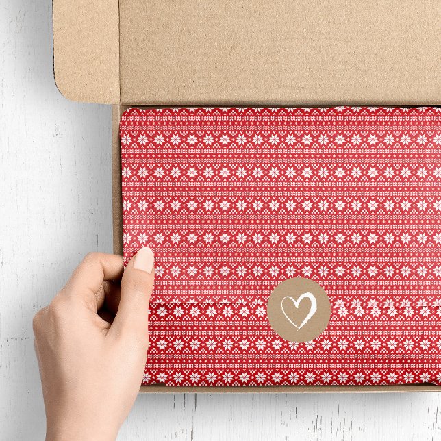 Red Fair Isle Christmas Sweater Pattern Tissue Paper (Creator Uploaded)