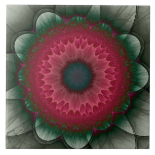Red fairy flower ceramic tile