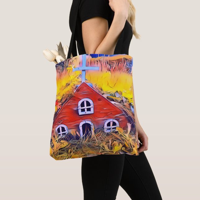 Red Fairy House Colours   Tote Bag (Close Up)