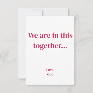 Red faith We are in this together.  Note Cards