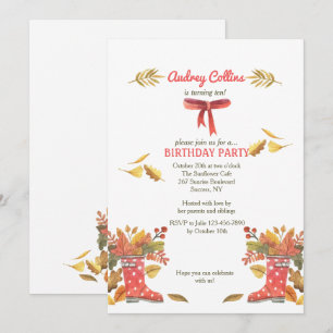 Red Fall Boots Invitation