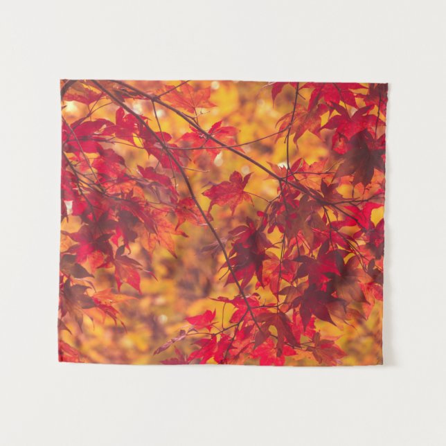 Red Fall Foliage Trees Nature SMALL Tapestry (Front (Horizontal))