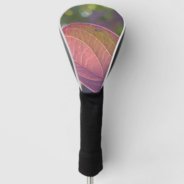 Red Fall Leaf And Bokeh Golf Head Cover (Front)