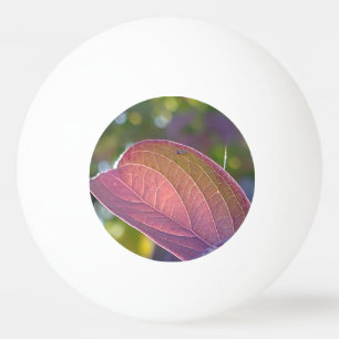 Red Fall Leaf And Bokeh Ping Pong Ball