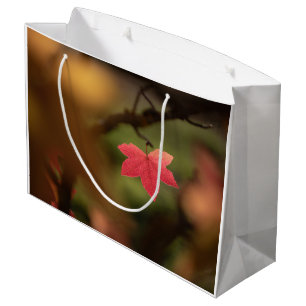 Red Fall Leaf Nature Photo Large Gift Bag