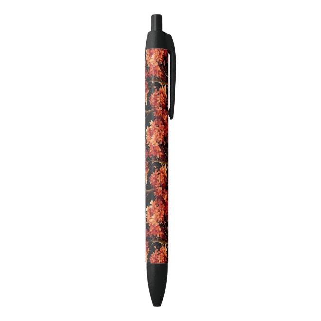 Red Fall Maple Tree Seamless Pattern Graphic Black Ink Pen (Bottom (Vertical))
