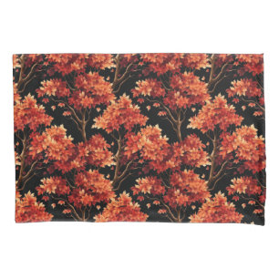 Red Fall Maple Tree Seamless Pattern Graphic Pillowcase