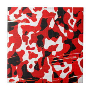 Red Fallout Camo (AOM Design) Ceramic Tile