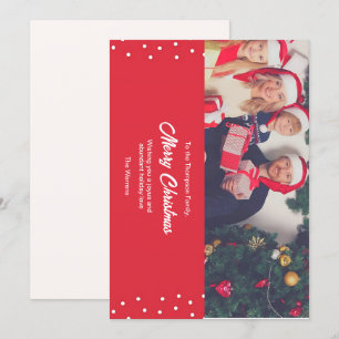 Red Family Photo Christmas Card