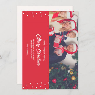 Red Family Photo Christmas Card