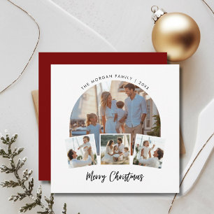 Red Family Photo Nautical Christmas Beachy  Holiday Card