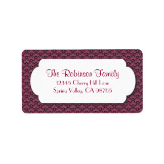 Red Fan Pattern with White Frame Label