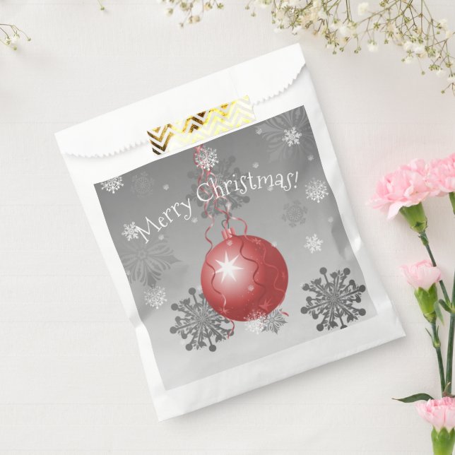 Red Fancy Christmas Ornament Favour Bags (Sealed)