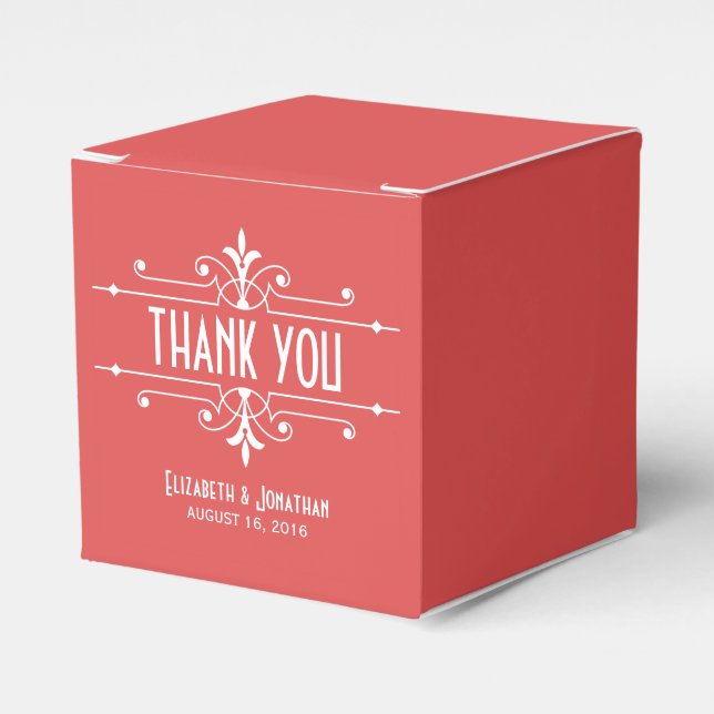 Red Fancy Ornamental Favour Boxes (Front Side)