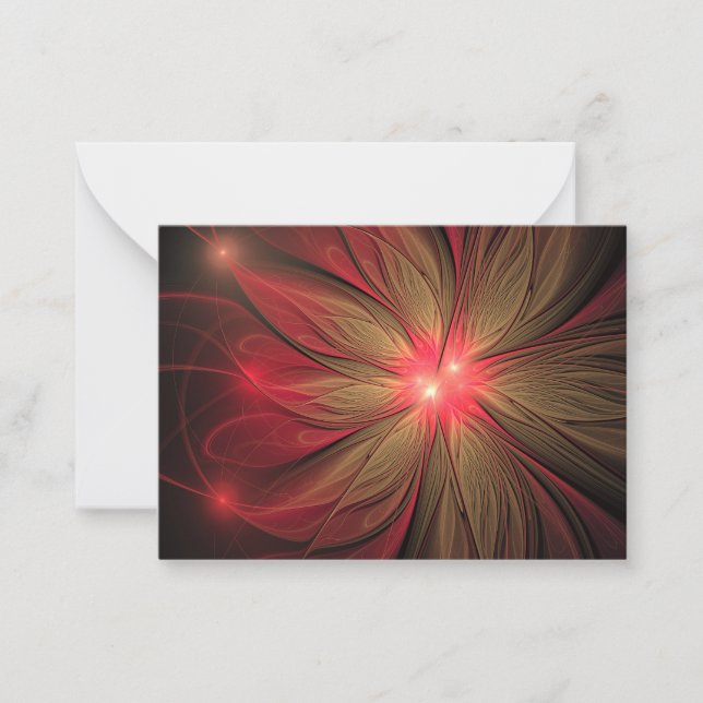 Red fansy fractal flower  card (Front)