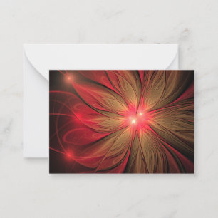 Red fansy fractal flower card