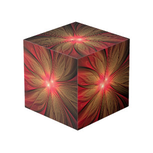 Red fansy fractal flower  cube