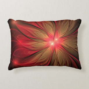 Red fansy fractal flower decorative cushion