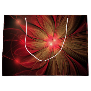 Red fansy fractal flower  large gift bag