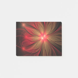 Red fansy fractal flower  post-it notes