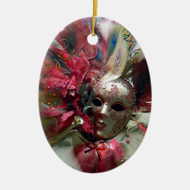 Red Fantasy Angel Ceramic Tree Decoration (Front)