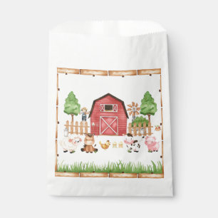 Red Farm Animals Baby Shower Favour Bag