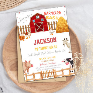 Red Farm Birthday Invitations