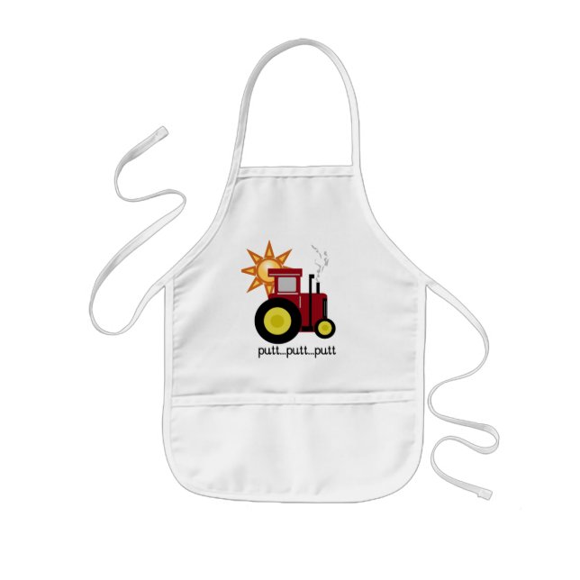 Red Farm Tractor T-shirts and Gifts Kids Apron (Front)