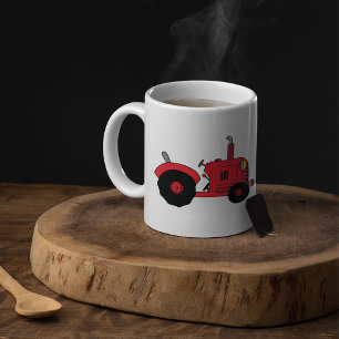 Red Farm Tractor Vehicle Coffee Mug
