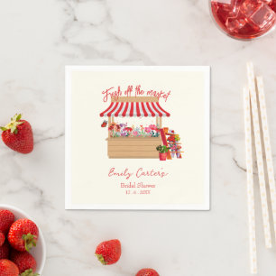 Red Farmer's Fresh off the Market Bridal Shower Napkin