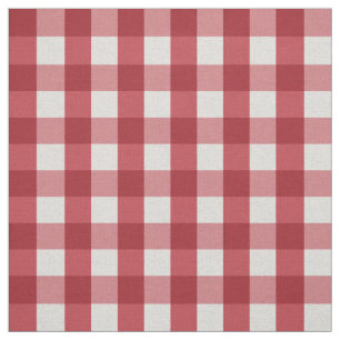 Red Farmhouse Gingham Plaid Chequered Pattern Fabric