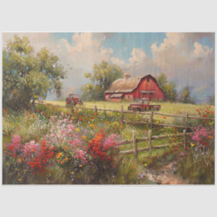 Red Farmhouse Tissue Paper