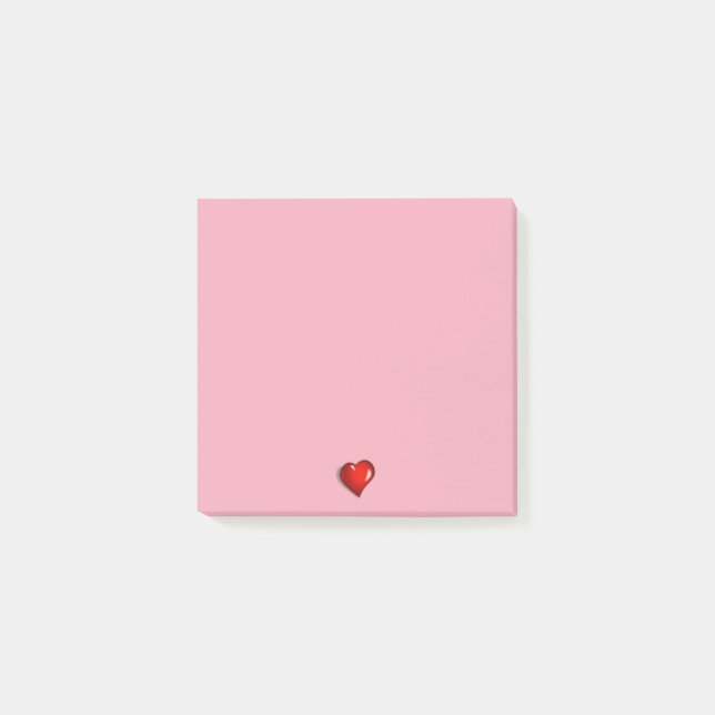 Red Fashion Heart Pink Post-it Notes (Front)