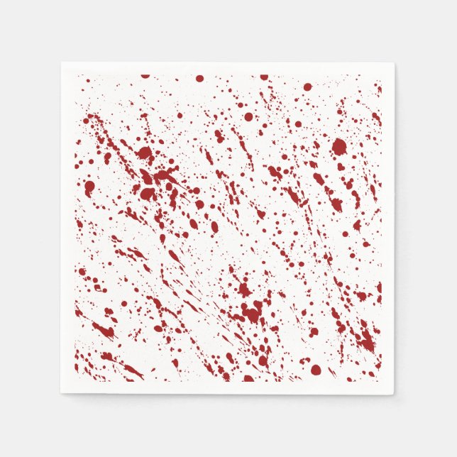 Red Faux Blood Spatter Halloween Bloodstained Napkin (Front)